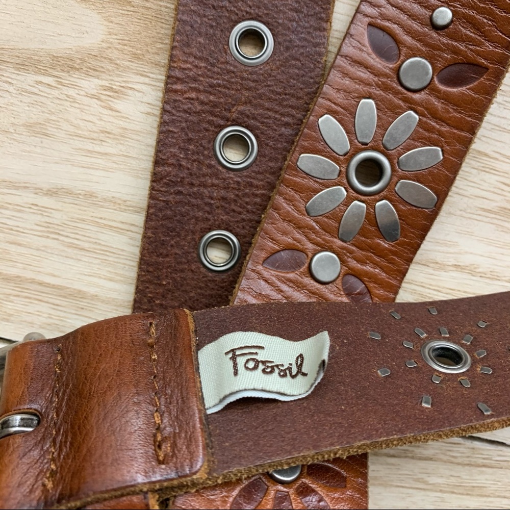 Fossil Brown Leather Belt - image 4